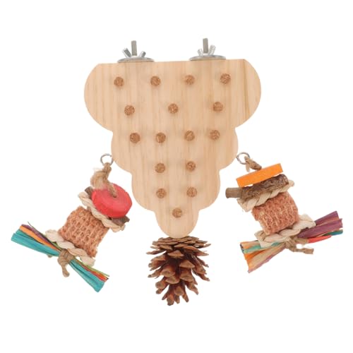 INOOMP Vogelkäfig Holz Sitzstange mit Kauspielzeug Schraubbefestigung Parrot Perch Plattform für Wellensittiche Papageien Käfig Zubehör Robust Langlebig für Kleine Vögel von INOOMP