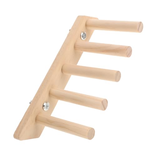 INOOMP Vogelspielplatz Holzleiter Stöckig Vogelkäfig Sitzstange Parakeet Kletterleiter Natürlicher für Papageien Wellensittiche zur Bewegungsförderung von INOOMP