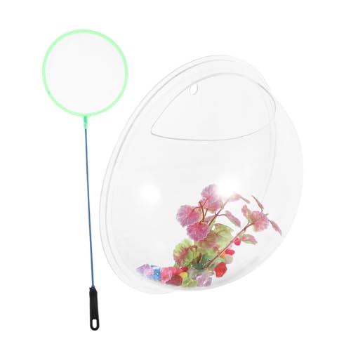 INOOMP Wandmontierter transparenter Fischbehälter Betta Fish Bowl Wandvase für Pflanzen Dekorativer Hängender Blumentopf Platzsparend und Langlebig von INOOMP