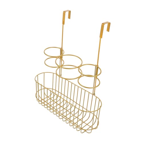 INOOMP Wandmontiertes Aufbewahrungsregal aus Robustem Metall Design Vielseitiger Haushaltsorganizer für Schlüssel Kleidung und Alltagsgegenstände Einfache Installation Goldfarben von INOOMP
