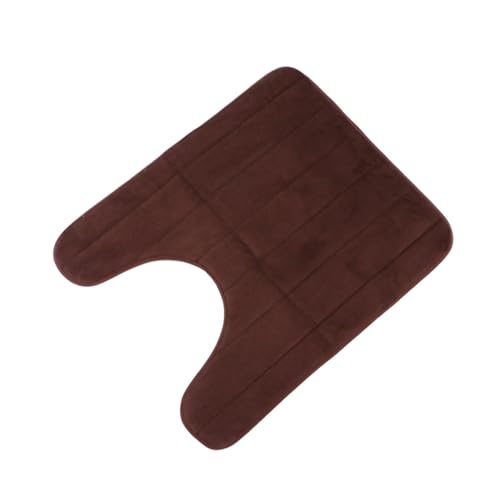 INOOMP Warmer U Förmiger Baumwoll Toilettensitzbezug Waschbar Dehnbar rutschfest Passend Weicher Memory Schaum Badvorleger in Kaffee für Badezimmer von INOOMP