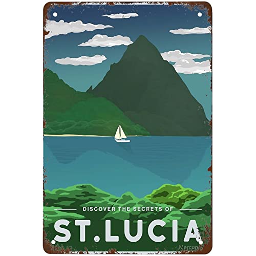 Lustige St. Lucia Schilder, Wanddekoration, Vintage-Design, Metall-Blechschild, Kunstposter, lustiges Café, Büro, Küche, Bar, Männerhöhle, Badezimmer, Wanddekoration, Geschenk, 20,3 x 30,5 cm Lustige St. Lucia Schilder, Wanddekoration, Vintage-Design, Metall-Blechschild, Kunstposter, lustiges Café, Büro, Küche, Bar, Männerhöhle, Badezimmer, Wanddekoration, Geschenk, 20,3 x 30,5 cm von INORVO