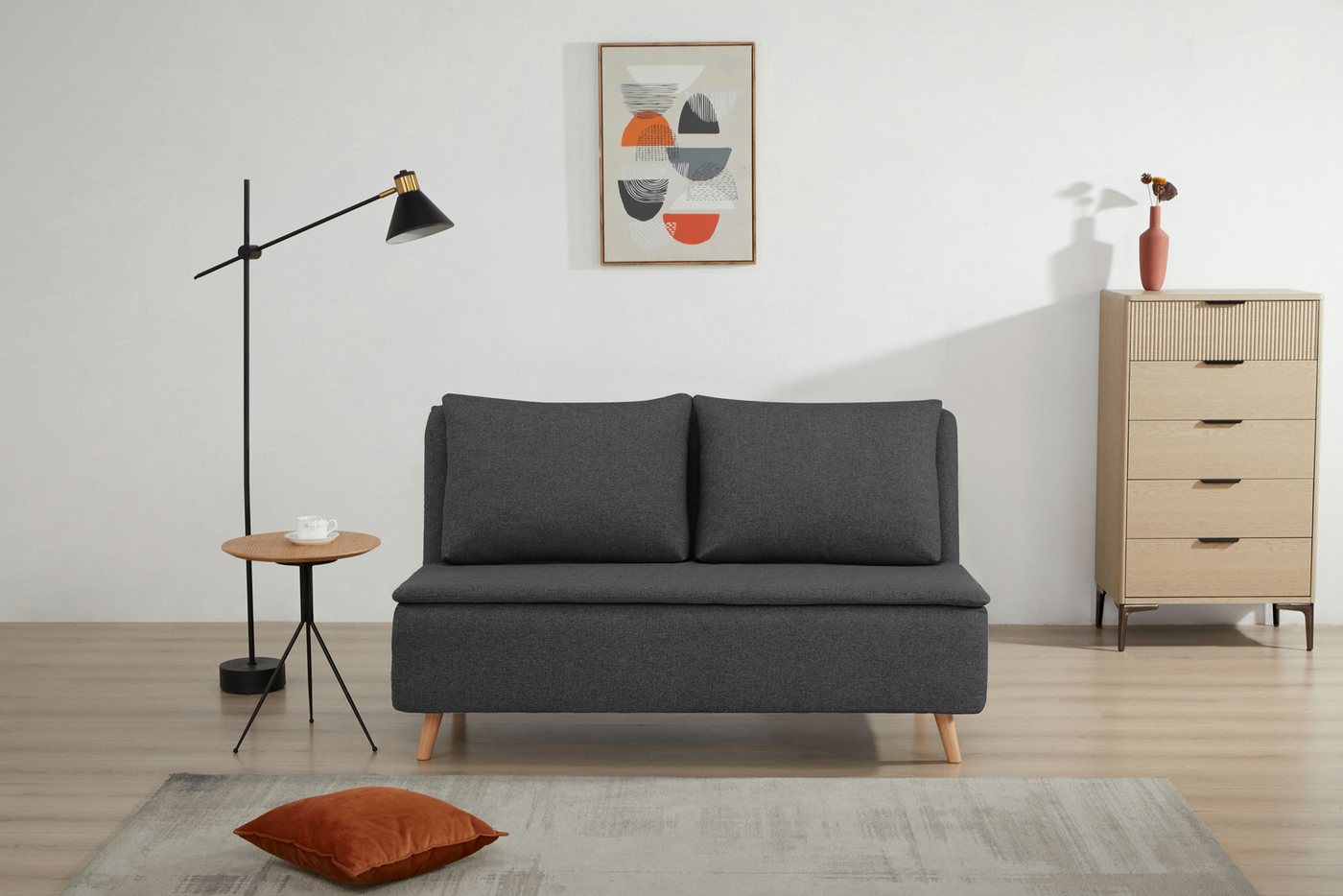 INOSIGN 2-Sitzer AINSLEY 140 cm, Schlafsofa, Verstellbare Rückenlehne und Sofa mit Bettfunktion von INOSIGN