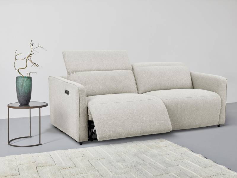 INOSIGN 2-Sitzer KYLLY, XXL (208 cm) elektrische Relax- und Liegefunktion in 2 Sitzen, Mega-Sofa, Kopfteilverstellung, USB A/ C, Federkern, Feinstruktur von INOSIGN