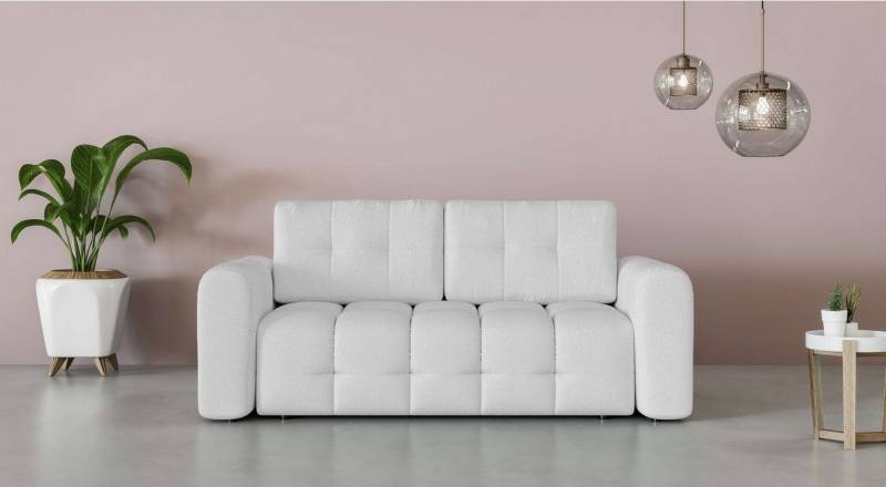 INOSIGN 2-Sitzer Manilla, trendige Steppung, 2 Rückenkissen, B/T/H 195/107/91 cm, mit Wellenunterfederung, in verschiedenen Materialien und Farben von INOSIGN