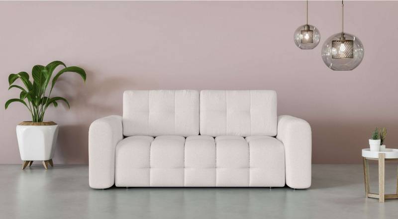 INOSIGN 2-Sitzer Manilla, trendige Steppung, 2 Rückenkissen, B/T/H 195/107/91 cm, mit Wellenunterfederung, in verschiedenen Materialien und Farben von INOSIGN