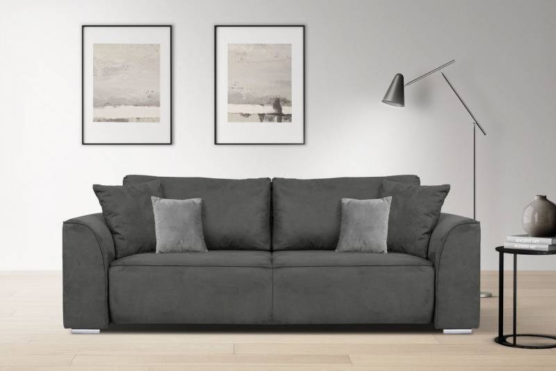 INOSIGN 3-Sitzer BEATRICE auch als Schlafsofa mit Bettkasten, B/T/H 250/107/92 cm, wahlweise mit Bettfunktion, incl. 2 Zierkissen, Wellenfederung von INOSIGN