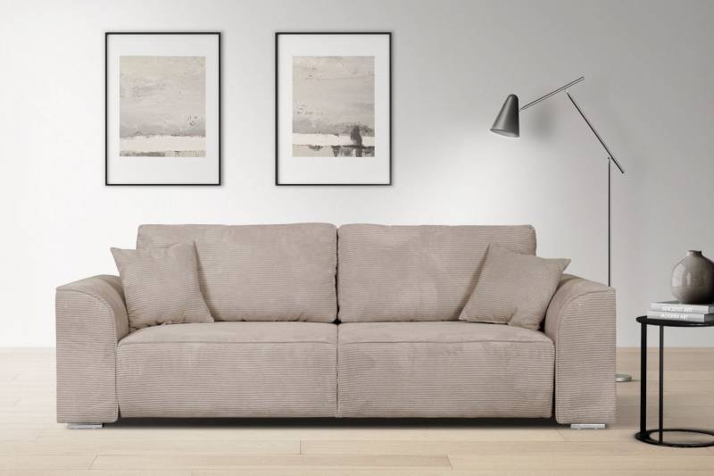 INOSIGN 3-Sitzer BEATRICE auch als Schlafsofa mit Bettkasten, B/T/H 250/107/92 cm, wahlweise mit Bettfunktion, incl. 2 Zierkissen, Wellenfederung von INOSIGN