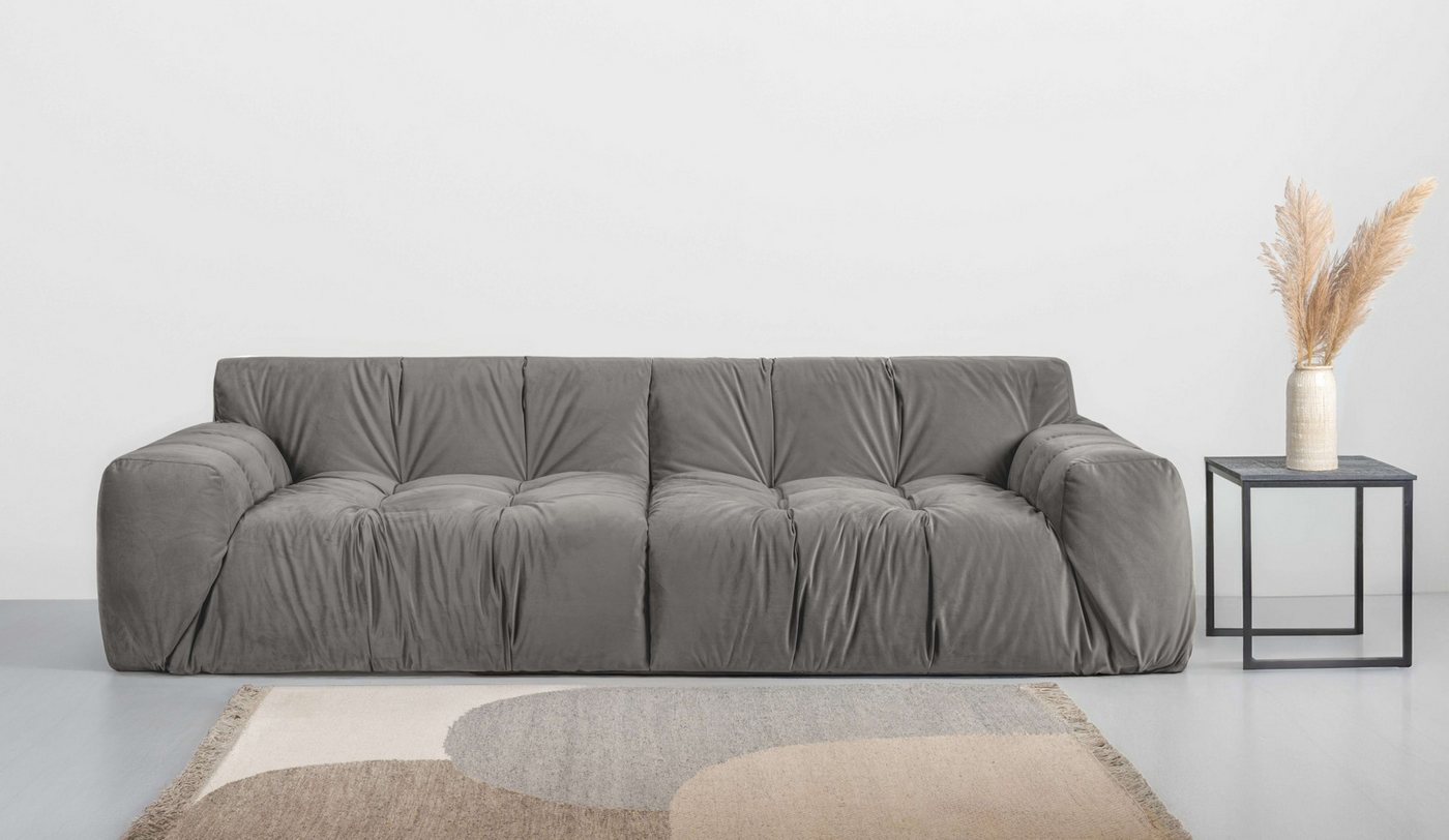 INOSIGN 3-Sitzer Calmara, Breite 286 cm, weicher Lounge-Sitzkomfort, bodentief, Samt oder Chenille, mit Knopfsteppung von INOSIGN