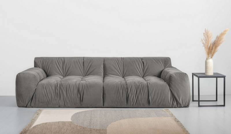 INOSIGN 3-Sitzer Calmara, Breite 286 cm, weicher Lounge-Sitzkomfort, bodentief, Samt oder Chenille, mit Knopfsteppung von INOSIGN
