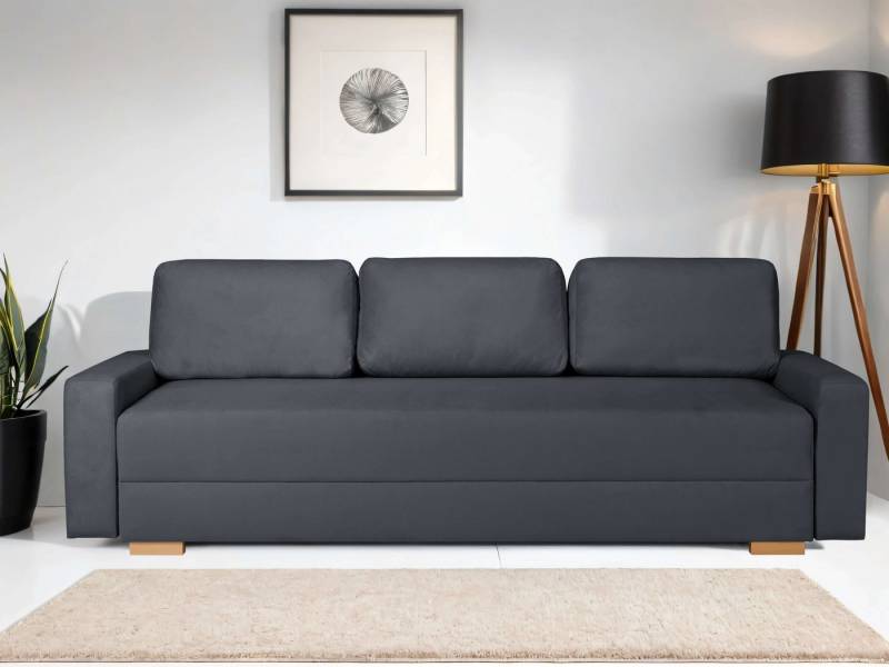 INOSIGN 3-Sitzer SHERIDIAN Schlafsofa mit Bettkasten, in Feincord & Velvet, mit Wellenunterfederung, moderne Bezüge, B/H/T 225/94/80 von INOSIGN