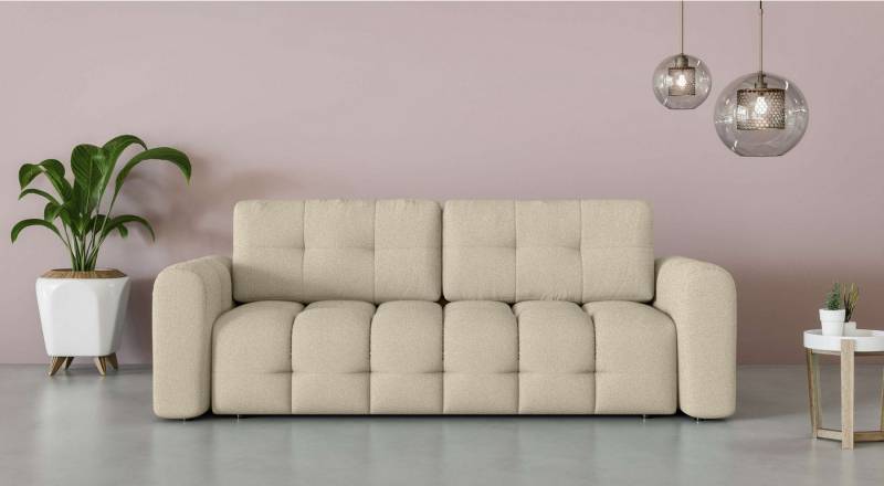 INOSIGN 3-Sitzer Manilla, wahlweise mit Bettfunktion, B/T/H 265/117/91 cm, mit Wellenunterfederung, in verschiedenen Materialien und Farben von INOSIGN