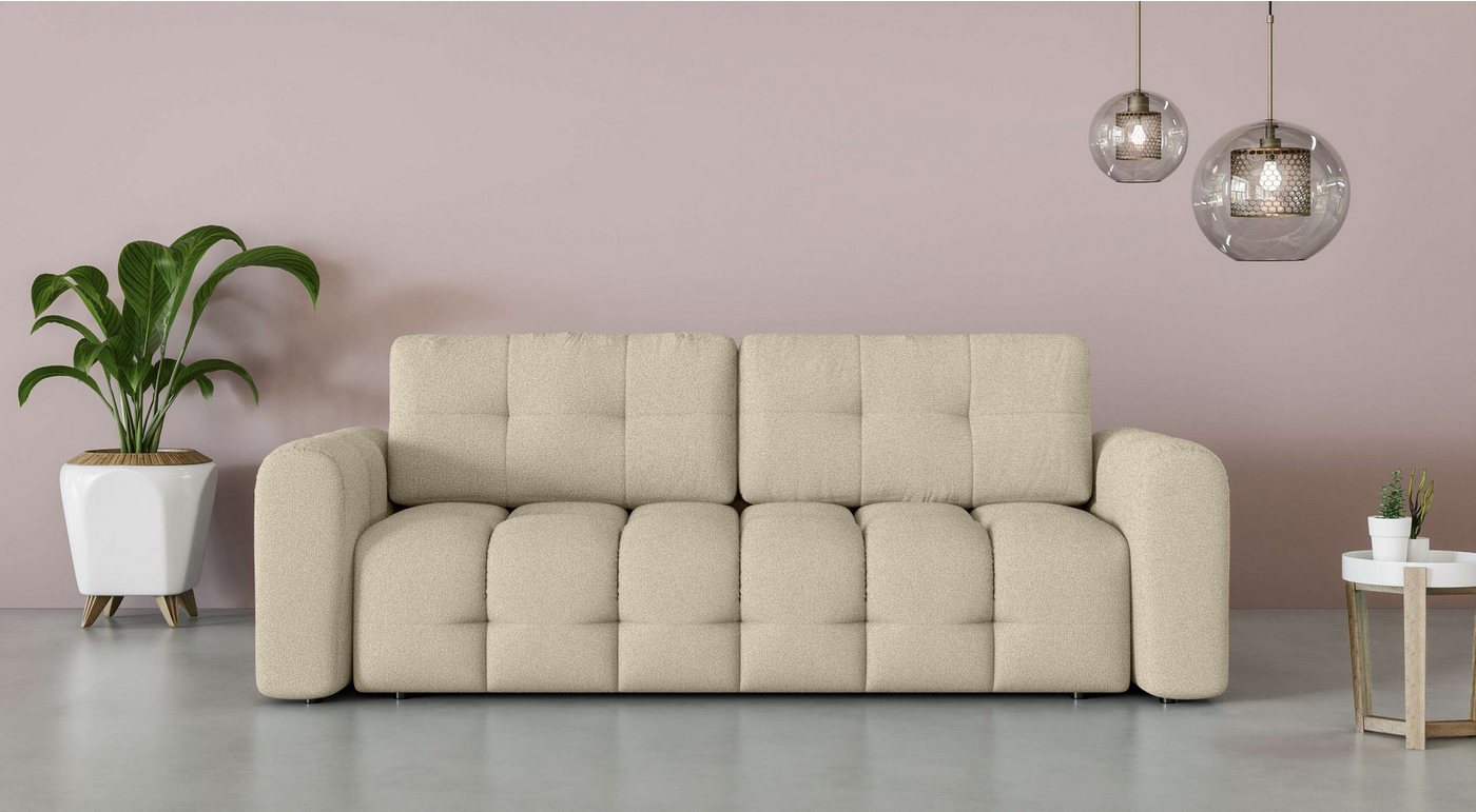 INOSIGN 3-Sitzer Manilla, wahlweise mit Bettfunktion, B/T/H 265/117/91 cm, mit Wellenunterfederung, in verschiedenen Materialien und Farben von INOSIGN
