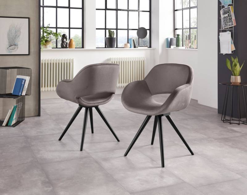 INOSIGN Armlehnstuhl Aurora (Set, 2 St), Gestell aus Massivholz Buche in schwarz lackiert von INOSIGN