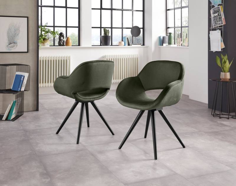 INOSIGN Armlehnstuhl Aurora (Set, 2 St), Gestell aus Massivholz Buche in schwarz lackiert von INOSIGN