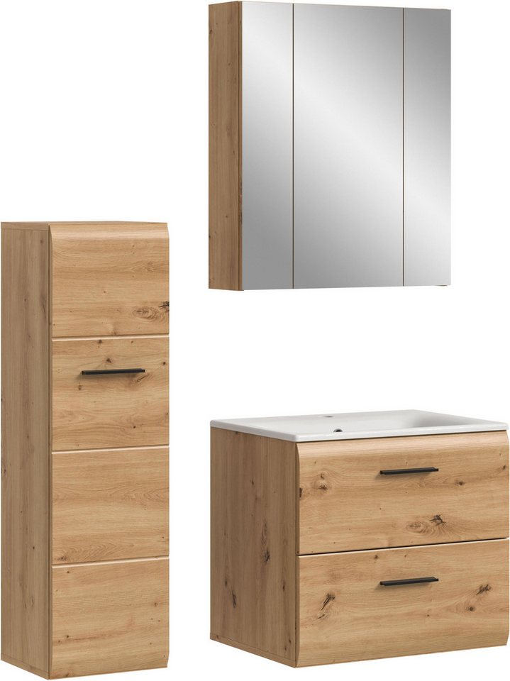 INOSIGN Badezimmer-Set, (Set, 4-St), Florenz, Badkombination 4-tlg.,Artisan Oak NB, inkl. Waschbecken von INOSIGN