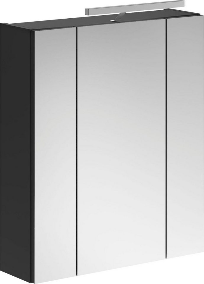 INOSIGN Badezimmerspiegelschrank Malmö, Breite 60 cm, inkl. LED Beleuchtung, 3 Spiegeltüren, 9 Fächer in verschiedenen Farben erhältlich, Badmöbel, Spiegel, Badschrank, Bad von INOSIGN