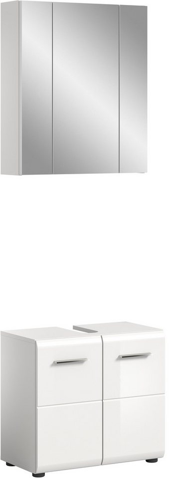 INOSIGN Badmöbel-Set FLORENZ, TOPSELLER!, 2-teilige Badkombination, hochwertige MDF-Front, (bestehend aus: 1 Waschbeckenunterschrank, 1 Spiegelschrank), Bad-Kombination, Bad-Möbel, Badezimmer, Kombination, Kombi von INOSIGN