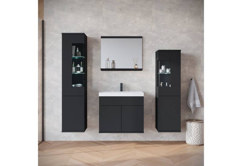 INOSIGN Badmöbel-Set Kenia, (Set, 5-St), Modernes Badmöbel-Set mit viel Stauraum und Glaseinsatz von INOSIGN