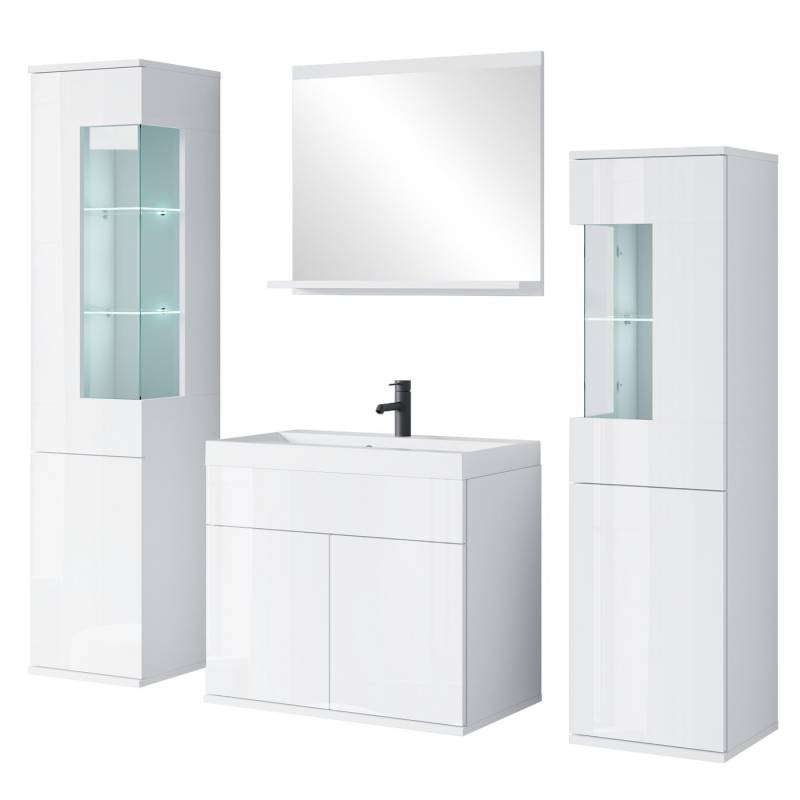 INOSIGN Badmöbel-Set Kenia, (Set, 5-St), Modernes Badmöbel-Set mit viel Stauraum und Glaseinsatz von INOSIGN