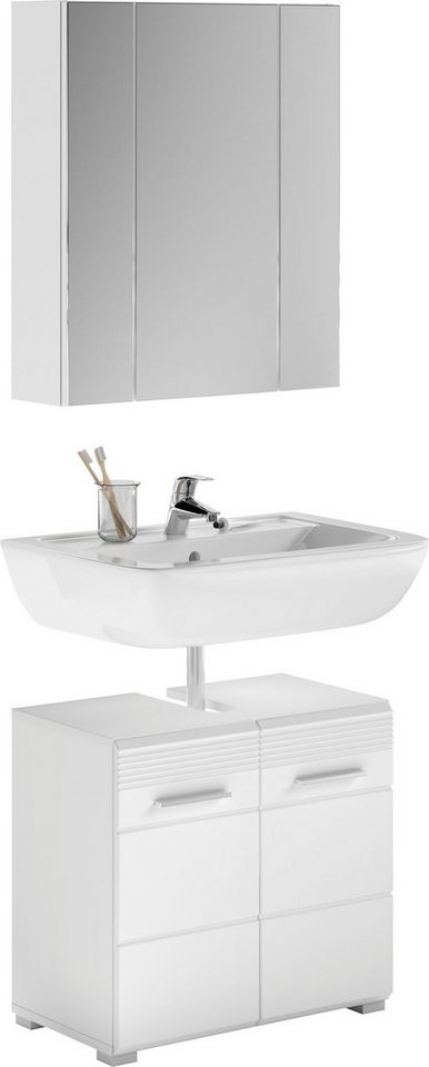 INOSIGN Badmöbel-Set Malmö, 2 teilig, bestehend aus: Waschbeckenunterschrank, Spiegel, (Set, 2-St), Badmöbel, Bad Kombination, Kombination, Kombi, Badezimmer von INOSIGN