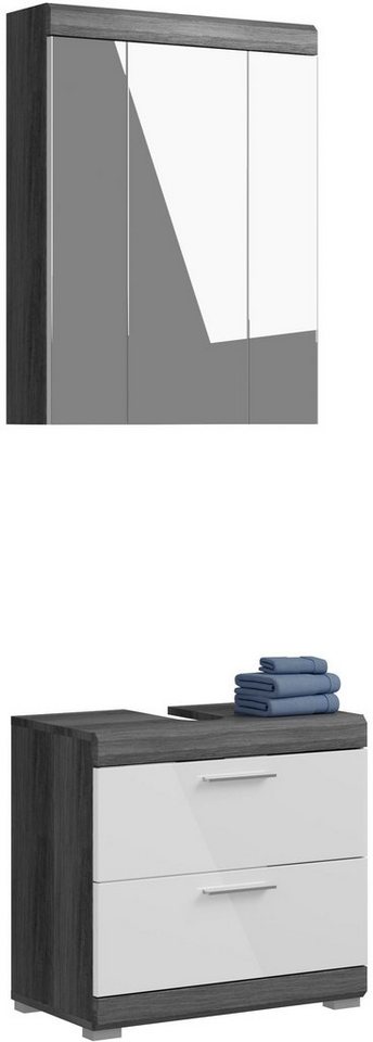 INOSIGN Badmöbel-Set Siena, 2 tlg., bestehend aus: Waschbeckenunterschrank, Spiegelschrank, (Set, 2-St), in verschiedenen Farben erhältlich, Badmöbel, Kombination, Badezimmer von INOSIGN