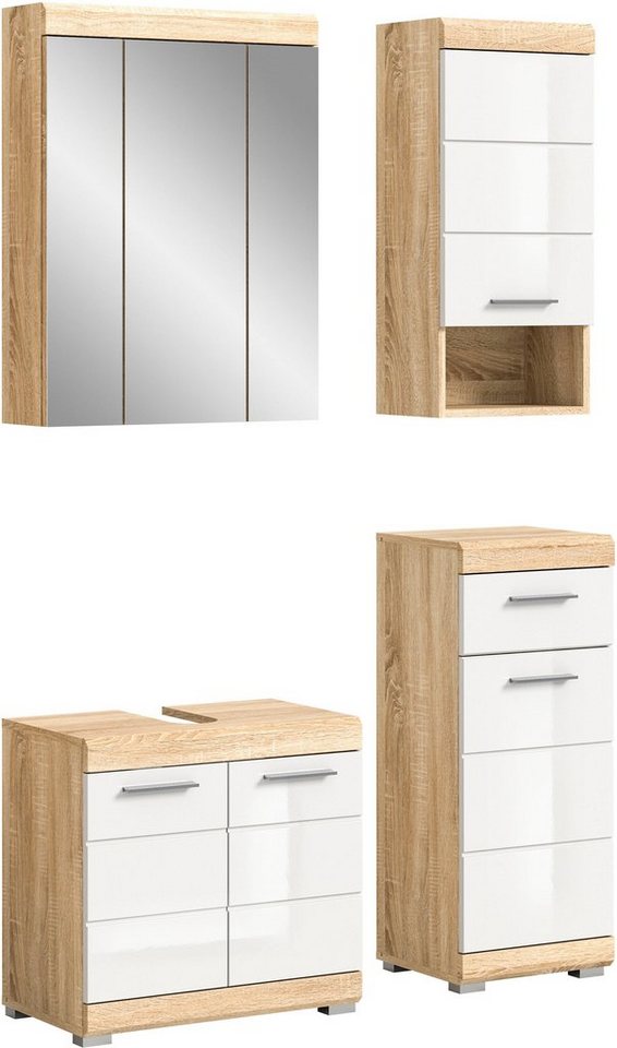 INOSIGN Badmöbel-Set Siena, (Set, 4-St), Spiegelschrank, Waschbeckenunterschrank, Hängeschrank, Unterschrank von INOSIGN