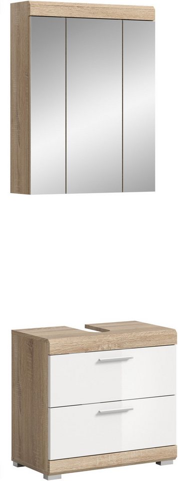 INOSIGN Badmöbel-Set Siena, 2 tlg., bestehend aus: Waschbeckenunterschrank, Spiegelschrank, (Set), in verschiedenen Farben erhältlich, Badmöbel, Kombination, Badezimmer von INOSIGN
