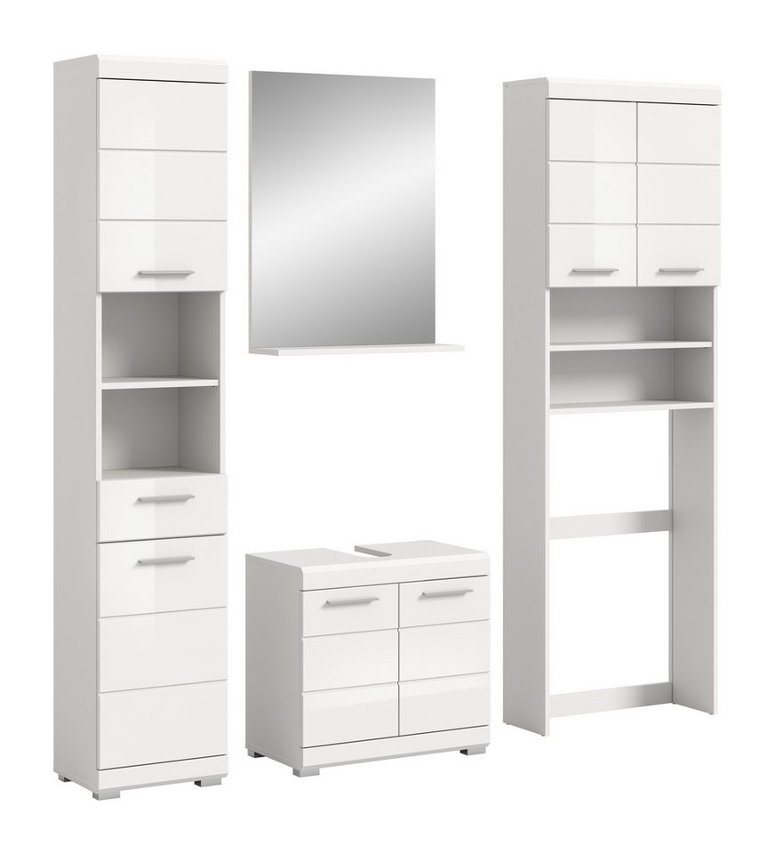 INOSIGN Badmöbel-Set Siena, 4 teilig, bestehend aus:, (Set), Hochschrank, WBU, Badspiegel, Waschmaschinenumbauschrank von INOSIGN
