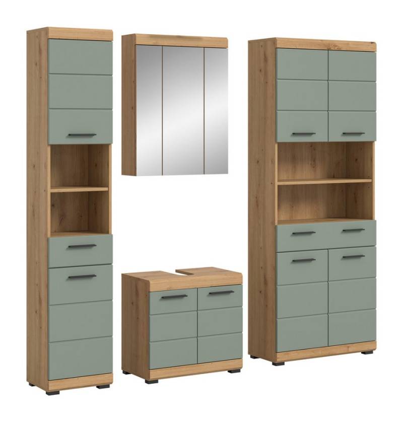 INOSIGN Badmöbel-Set Siena, 4 teilig, bestehend aus:, (Set), Hochschrank schmal, WBU, Spiegelschrank, Hochschrank breit von INOSIGN