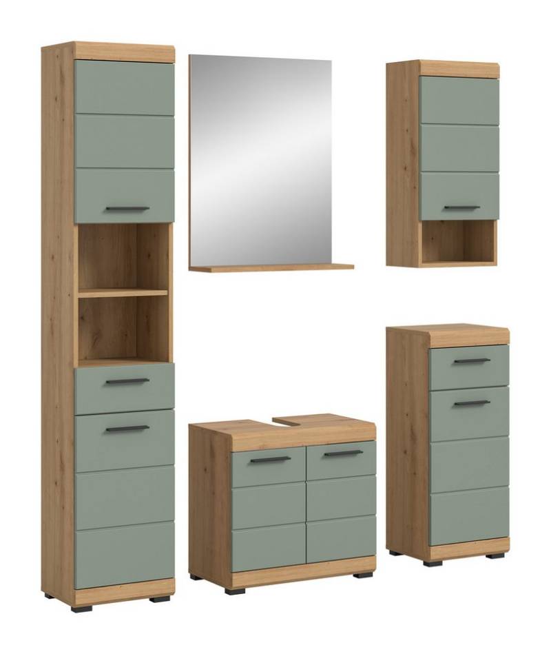 INOSIGN Badmöbel-Set Siena, 5 teilig, bestehend aus:, (Set, 5-St), Hochschrank, WBU, Spiegel, Unterschrank, Hängeschrank von INOSIGN
