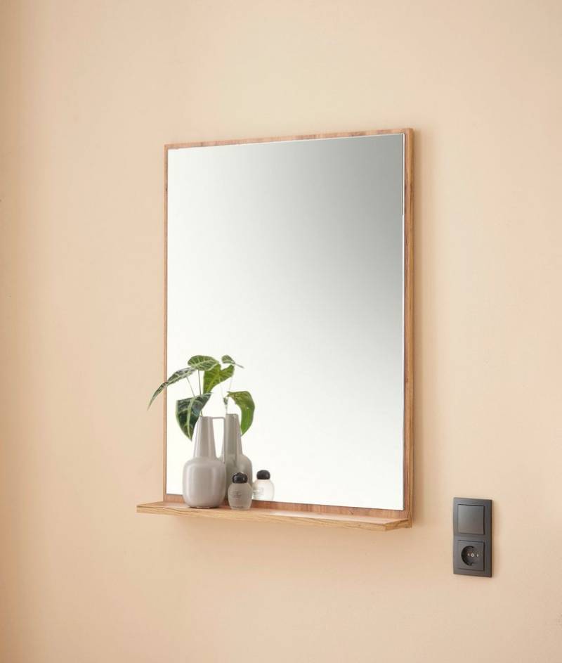 INOSIGN Badspiegel CITY/GIRON, Spiegel in Wotan Eiche, Wandspiegel im zeitlosen Design, mit Ablagefläche, 60 cm breit von INOSIGN