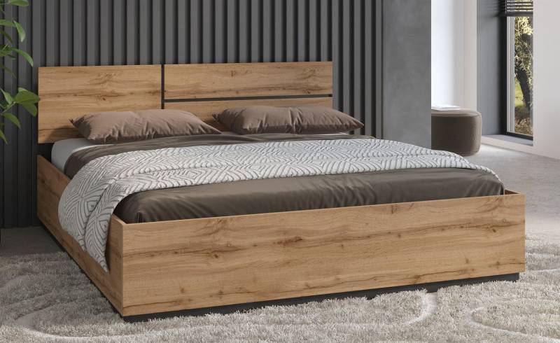 Home affaire Bettgestell Cross, moderner Bettrahmen, Doppelbett in zwei Grössen, stabiles Bettgestell von Home affaire