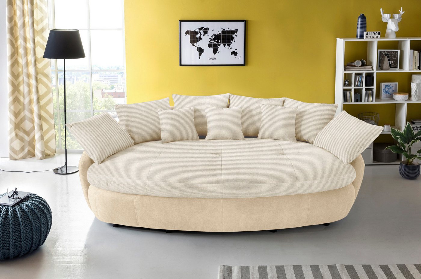 INOSIGN Big-Sofa Aruba, gemütliches Megasofa in XXL in organischer Form mit vielen Kissen von INOSIGN