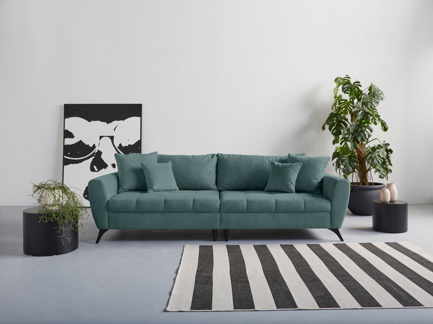 INOSIGN Big-Sofa Lörby, auch mit Aqua clean-Bezug, feine Steppung im Sitzbereich, lose Kissen von INOSIGN