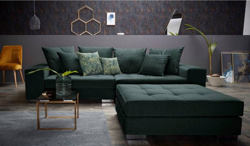 INOSIGN Big-Sofa Vale, mit Steppung im Sitzbereich, Federkern und Zierkissen von INOSIGN