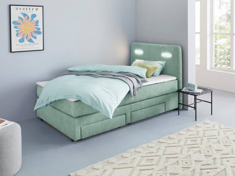INOSIGN Boxbett Luan, Schubkästen, LED-Beleuchtung und Topper, in Breite 120 cm und 180 cm von INOSIGN