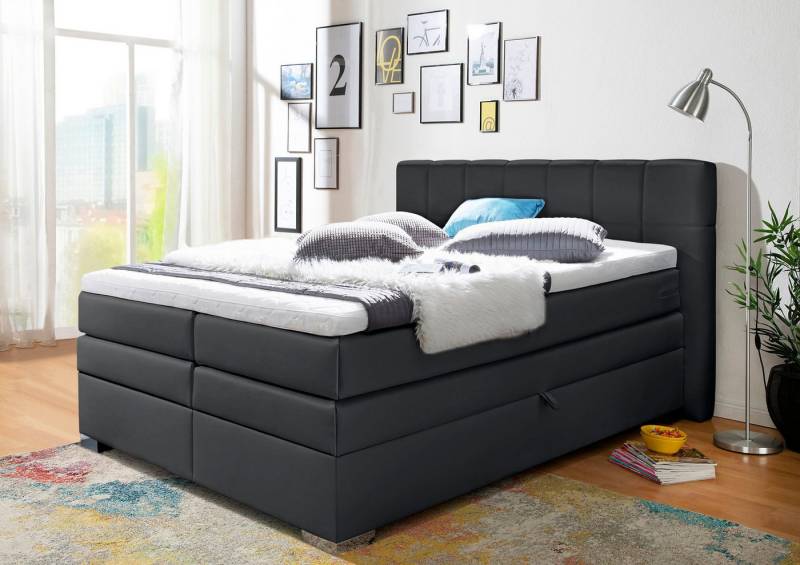 INOSIGN Boxspringbett Airdrie, inkl. Bettkasten und Topper von INOSIGN