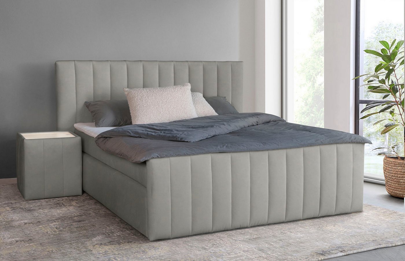 INOSIGN Boxspringbett Effy inkl. Bettkasten und Topper, erhältlich in der Breite 180x200cm, wahlweise in H3 oder H4 wählbar von INOSIGN