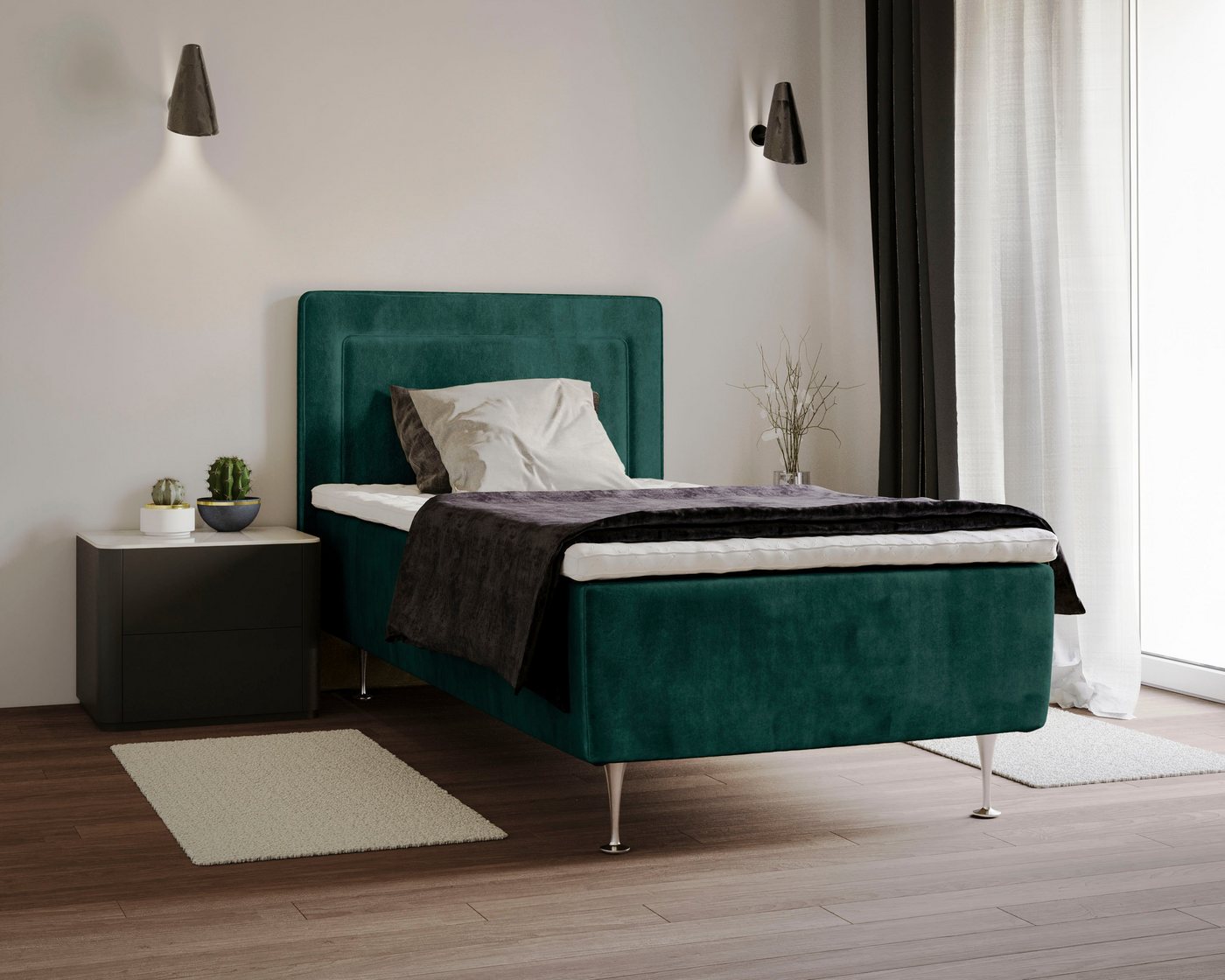 INOSIGN Boxspringbett Hacer, Topper, H2 oder H3 und in Breiten 70,80,90,120,140,160,180 wählbar von INOSIGN