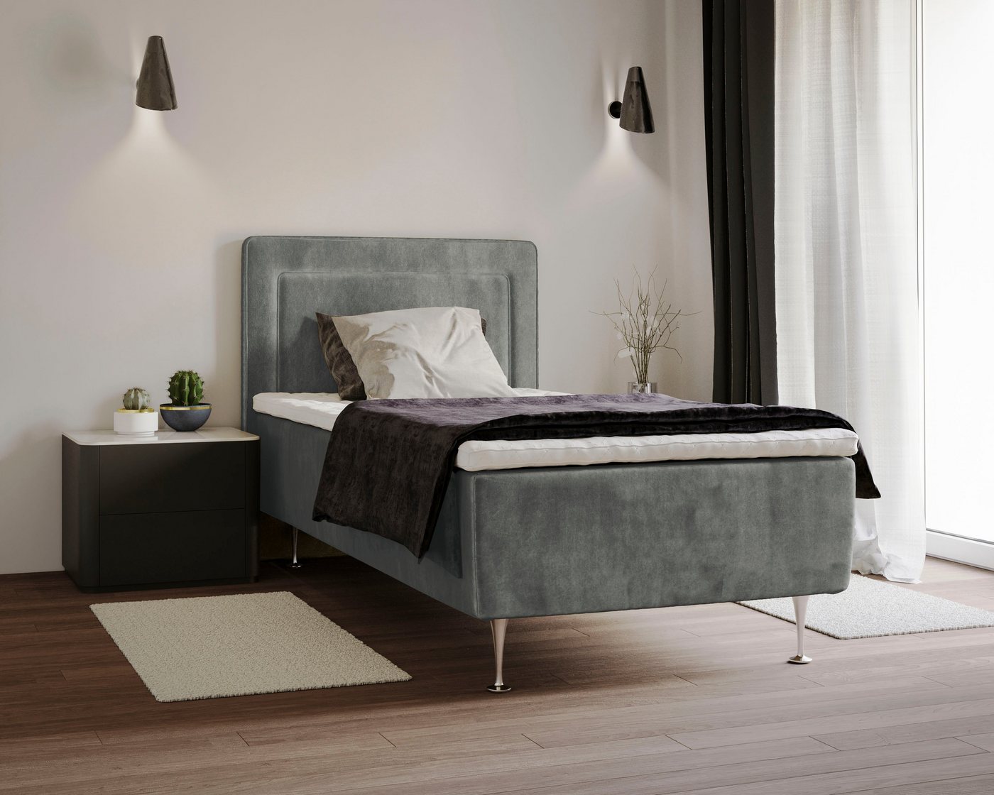 INOSIGN Boxspringbett Hacer, Topper, H2 oder H3 und in Breiten 70,80,90,120,140,160,180 wählbar von INOSIGN