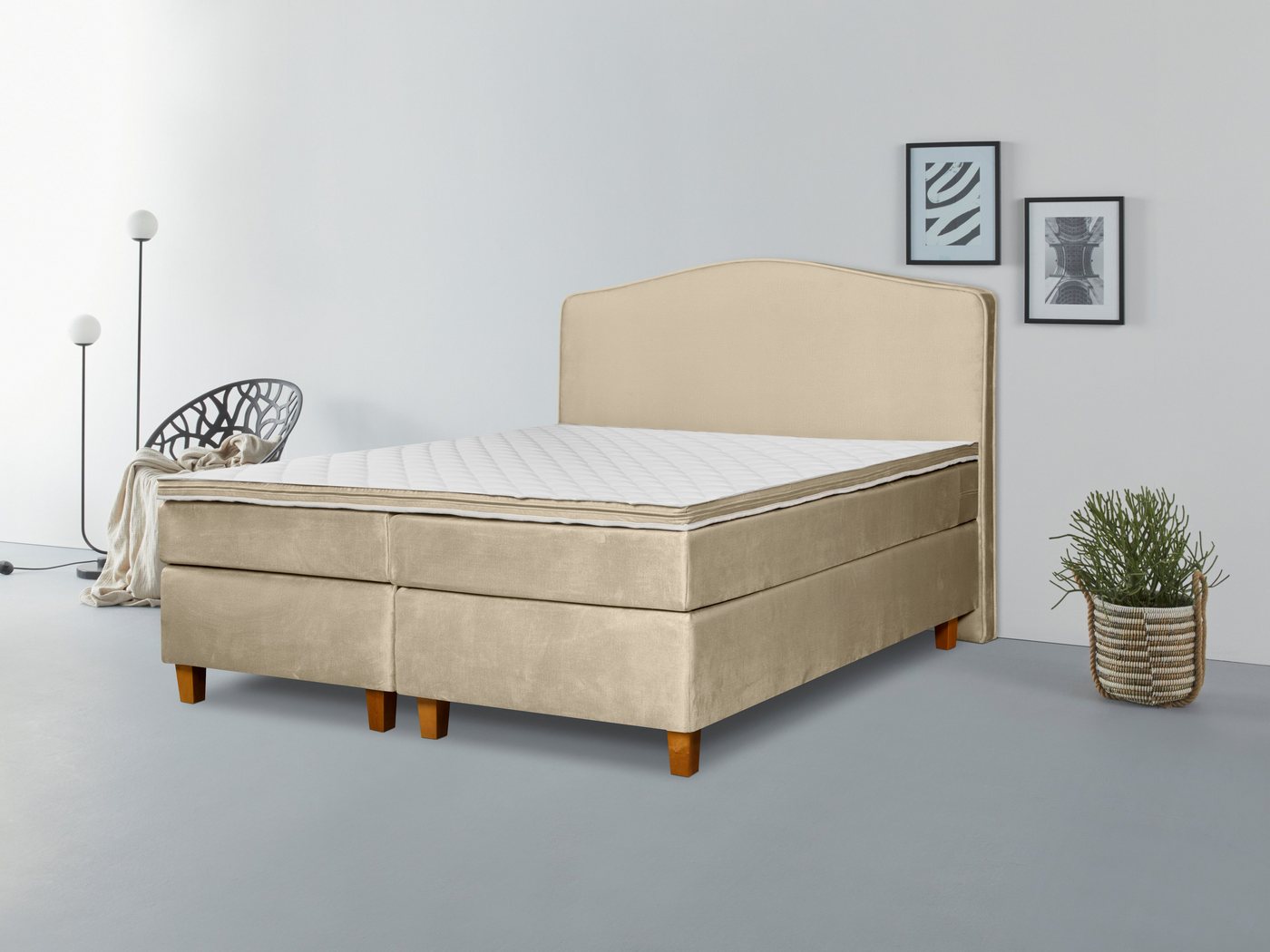 INOSIGN Boxspringbett Jalma, Füße aus massiver Birke , Inkl. Topper INOSIGN Boxspringbett Jalma, Füße aus massiver Birke , Inkl. Topper von INOSIGN