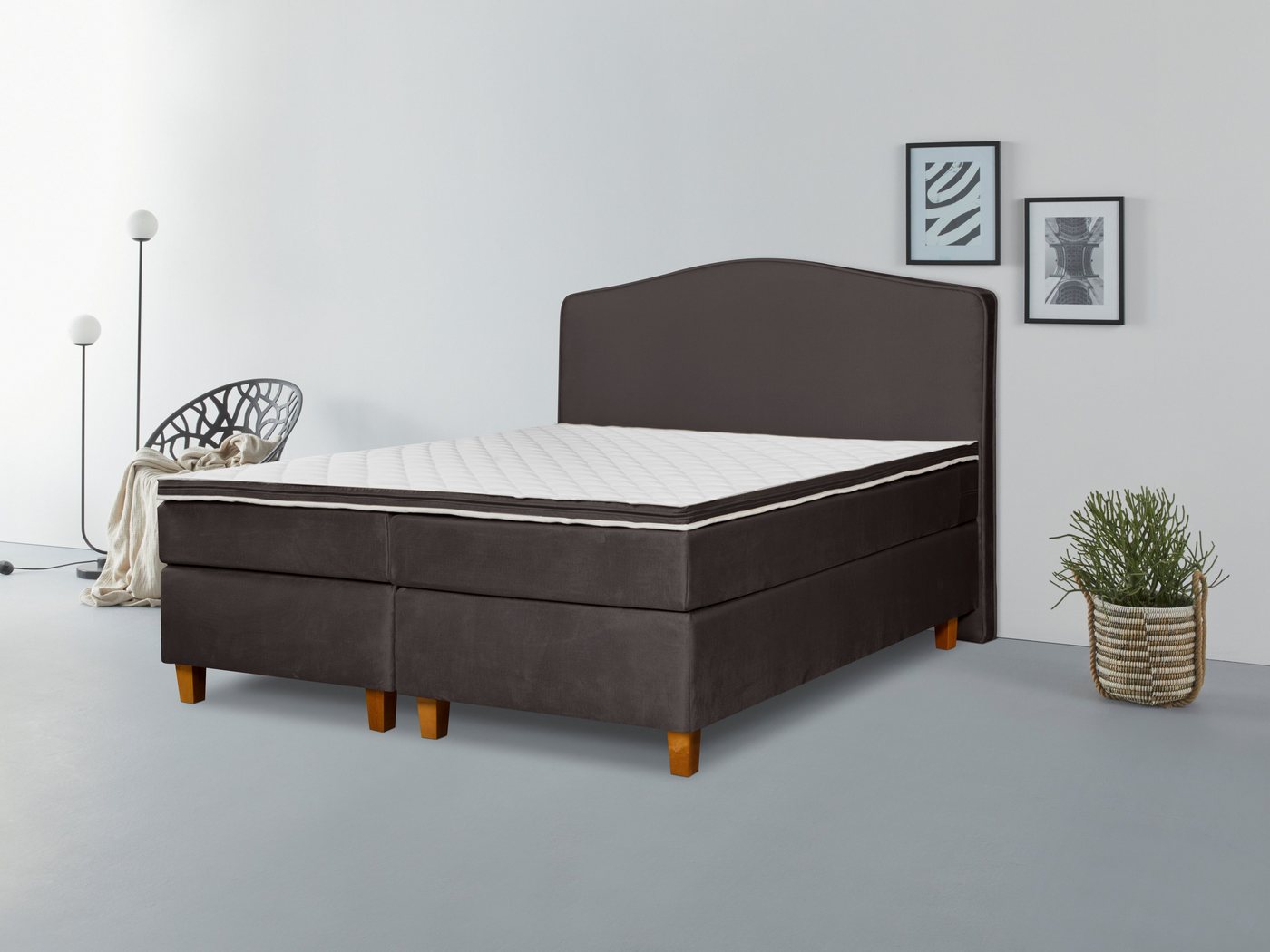 INOSIGN Boxspringbett Jalma, Füße aus massiver Birke , Inkl. Topper INOSIGN Boxspringbett Jalma, Füße aus massiver Birke , Inkl. Topper von INOSIGN