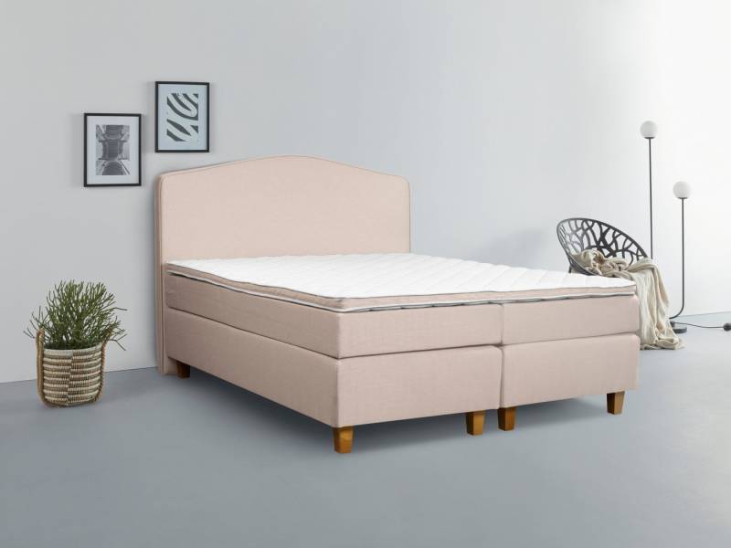 INOSIGN Boxspringbett Jalma, Füße aus massiver Birke , Inkl. Topper von INOSIGN