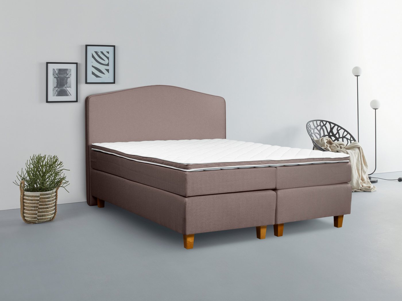 INOSIGN Boxspringbett Jalma, Füße aus massiver Birke , Inkl. Topper INOSIGN Boxspringbett Jalma, Füße aus massiver Birke , Inkl. Topper von INOSIGN