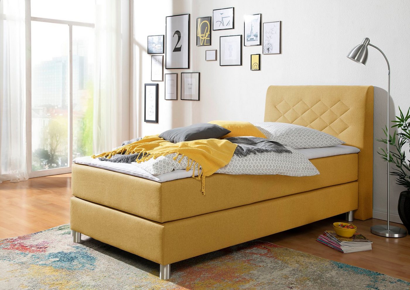 INOSIGN Boxspringbett Parla, incl. Topper, 4 Farben in 4 Breiten, 2 Härtegraden, 3 Matratzenarten von INOSIGN