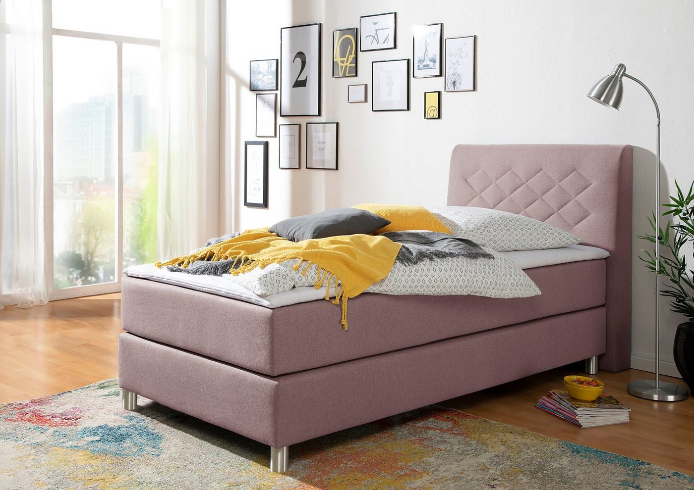 INOSIGN Boxspringbett Parla, incl. Topper, 4 Farben in 4 Breiten, 2 Härtegraden, 3 Matratzenarten von INOSIGN