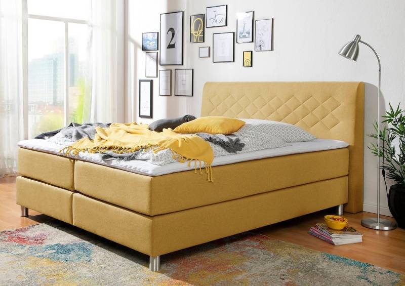 INOSIGN Boxspringbett Parla, incl. Topper, 4 Farben in 4 Breiten, 2 Härtegraden, 3 Matratzenarten von INOSIGN