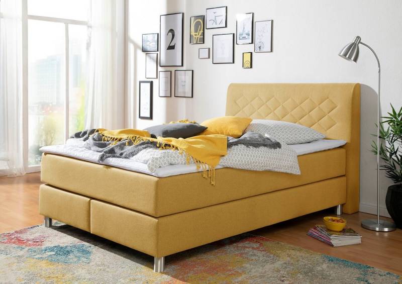 INOSIGN Boxspringbett Parla, incl. Topper, 4 Farben in 4 Breiten, 2 Härtegraden, 3 Matratzenarten von INOSIGN
