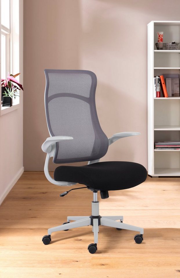 INOSIGN Bürostuhl Toico, Design-Schreibtischstuhl, ergonomische Rückenlehne, Lendenwirbelstütze & klappbaren Armlehnen von INOSIGN